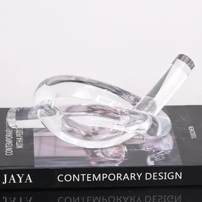Modern geometric acrylic rope knot sculpture living room decor