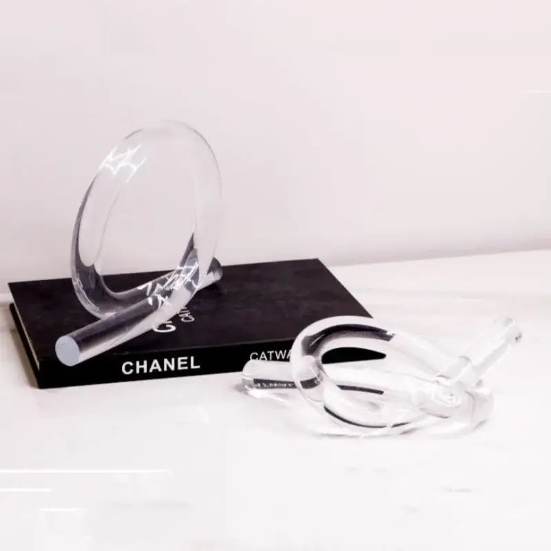 Modern geometric acrylic rope knot sculpture living room decor