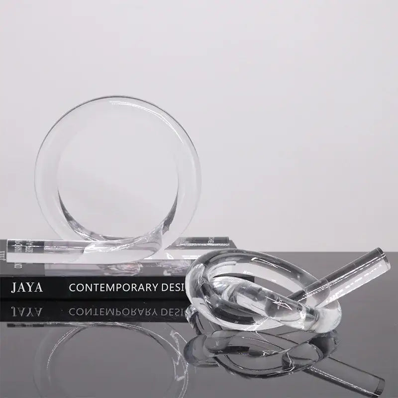 Modern geometric acrylic rope knot sculpture living room decor