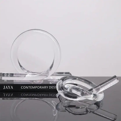 Modern geometric acrylic rope knot sculpture living room decor
