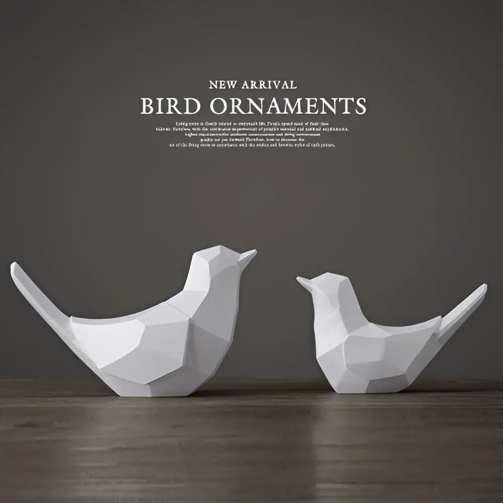 Modern geometric black couple birds resin figurines living room decor