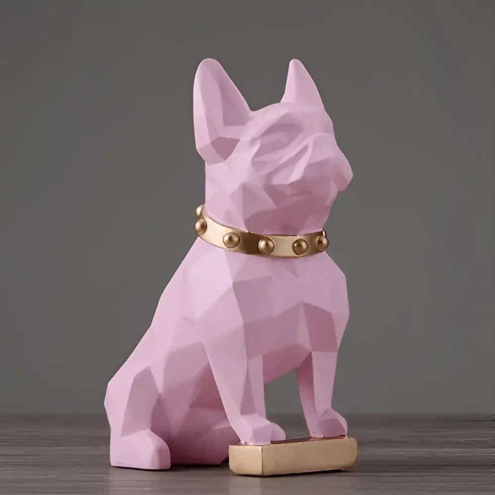 Modern geometric black dog statue living room sculpture