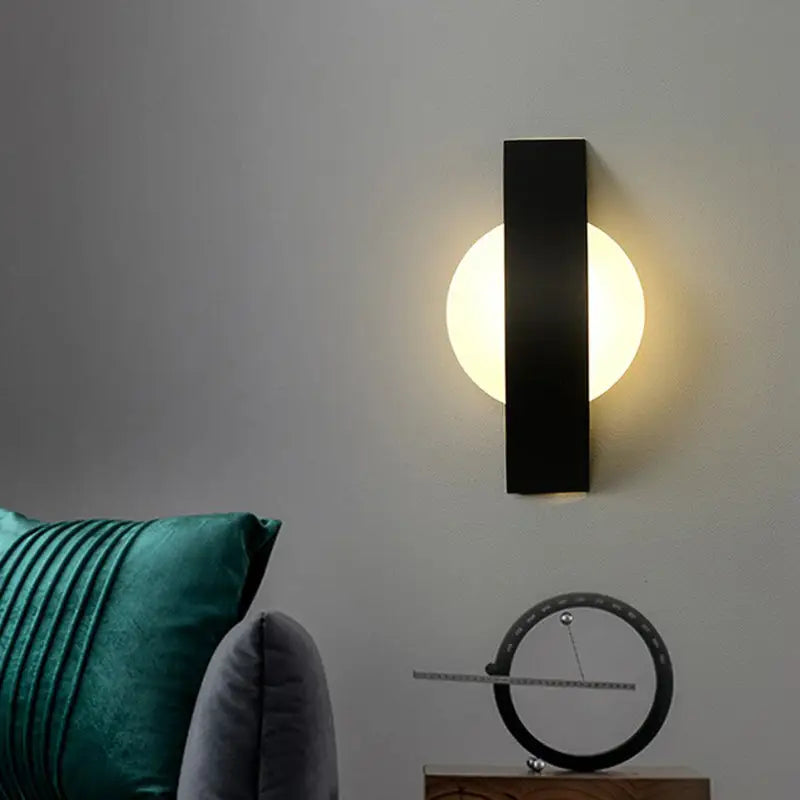 Modern geometric black led wall sconce living room light