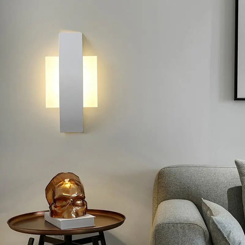 Modern geometric black led wall sconce living room light