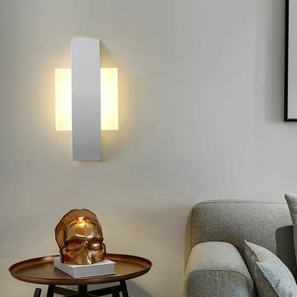 Modern geometric black led wall sconce living room light