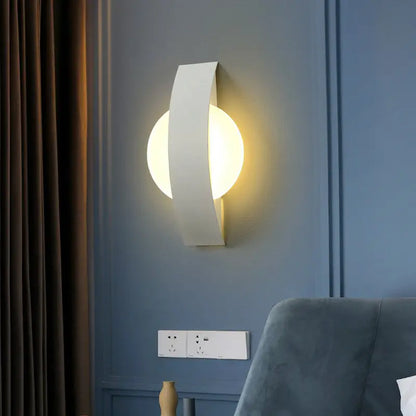 Modern geometric black led wall sconce living room light