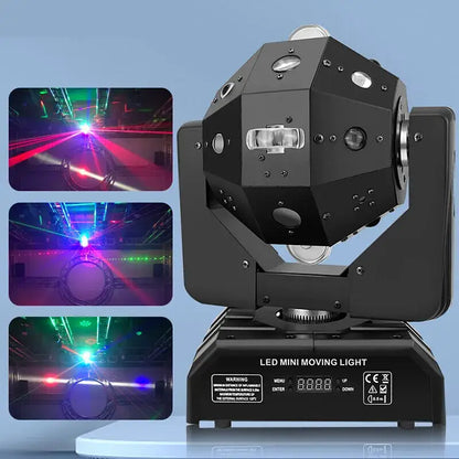 Modern geometric black light bar strobe red & green laser ktv light