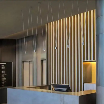 Modern geometric black linear pendant lamp for bedroom