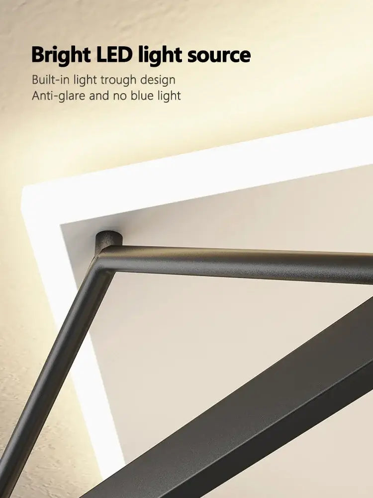 Modern geometric black metal led ceiling lamp for bedroom