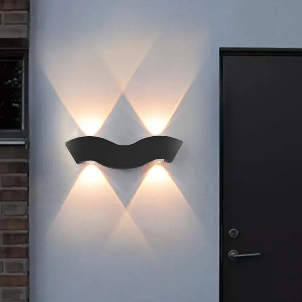 Modern geometric black & white led wall light – living room sconce