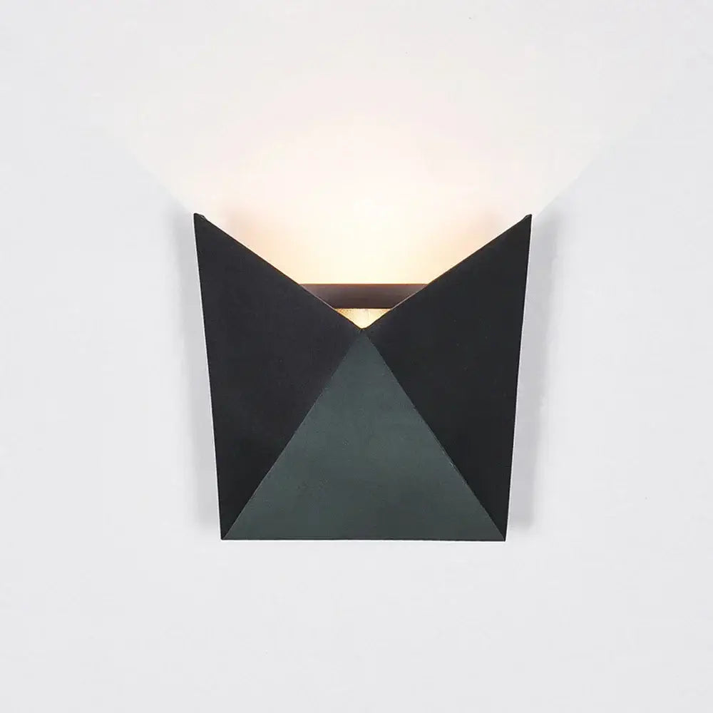 Modern geometric black & white led wall light – living room sconce
