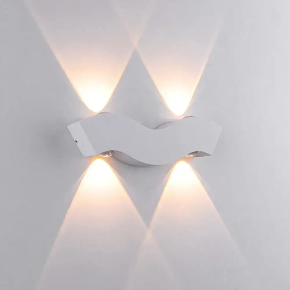 Modern geometric black & white led wall light – living room sconce