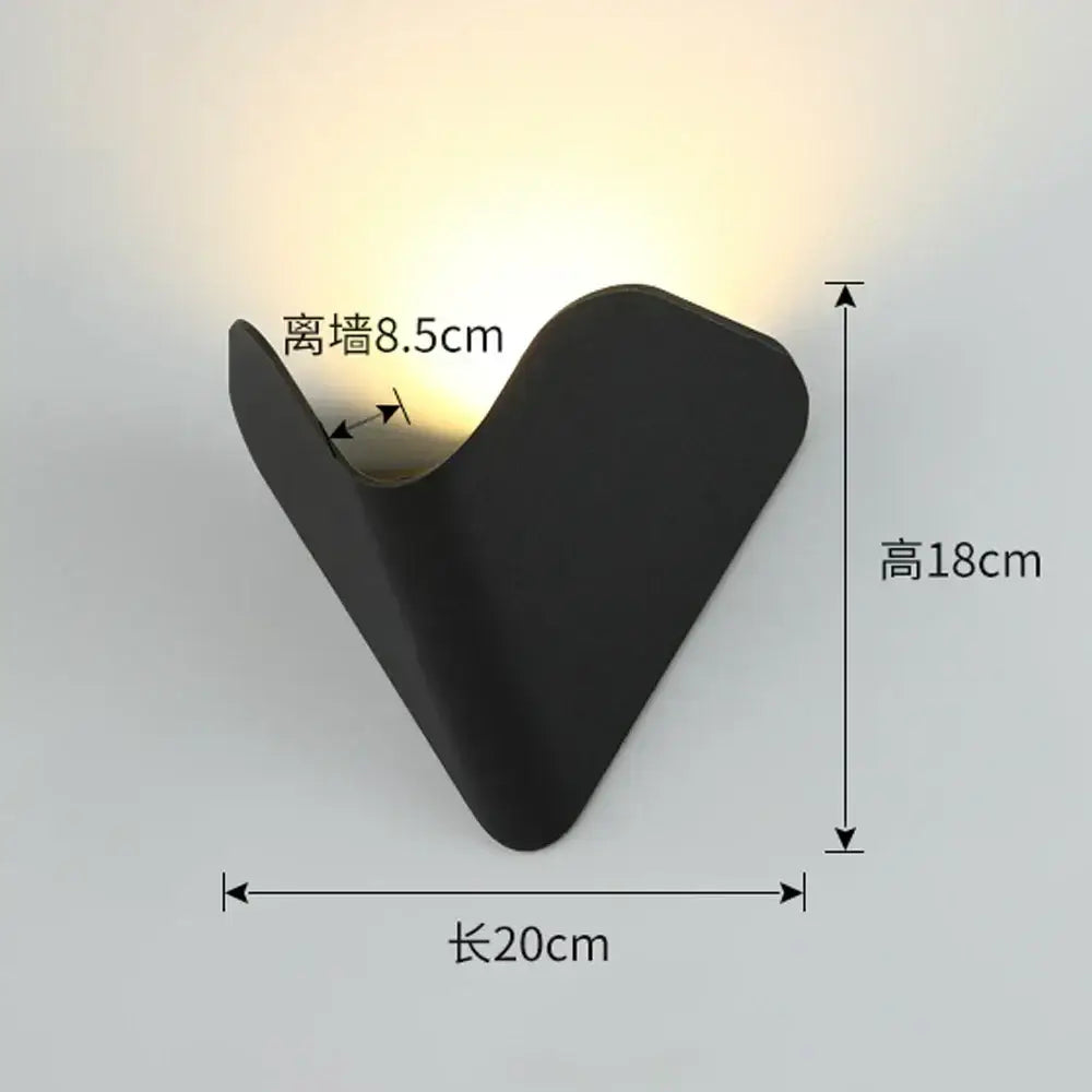 Modern geometric black & white led wall light – living room sconce