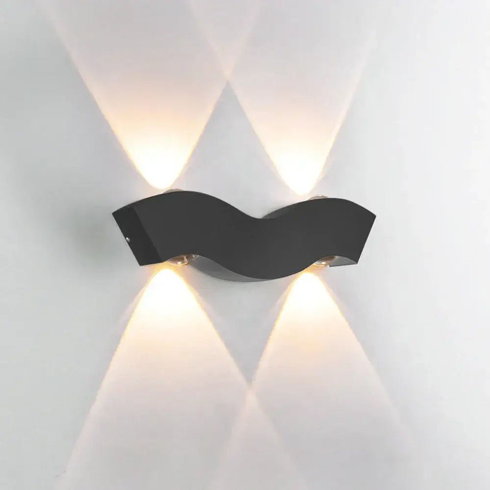 Modern geometric black & white led wall light – living room sconce