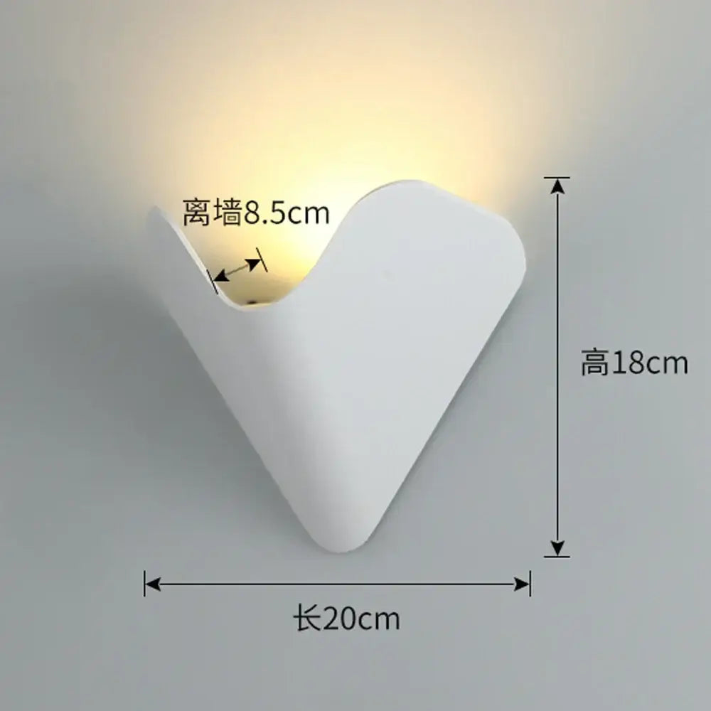 Modern geometric black & white led wall light – living room sconce