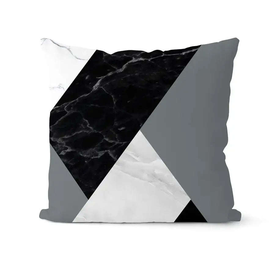 Modern geometric black & white pillowcase set – living room cushion