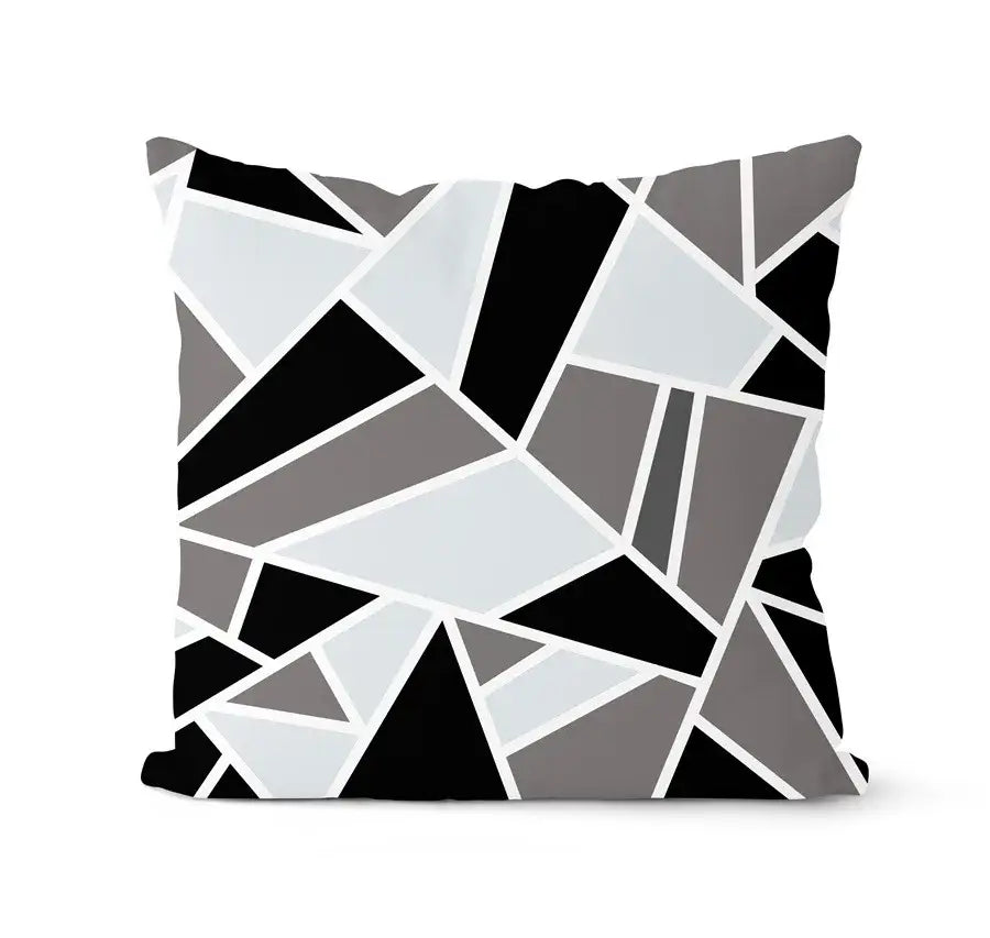 Modern geometric black & white pillowcase set – living room cushion
