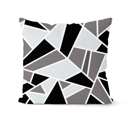 Modern geometric black & white pillowcase set – living room cushion