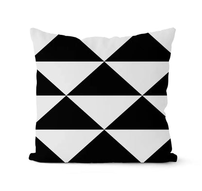 Modern geometric black & white pillowcase set – living room cushion