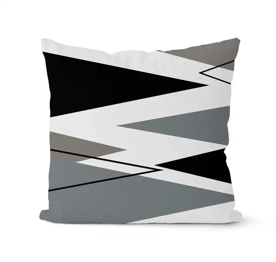 Modern geometric black & white pillowcase set – living room cushion