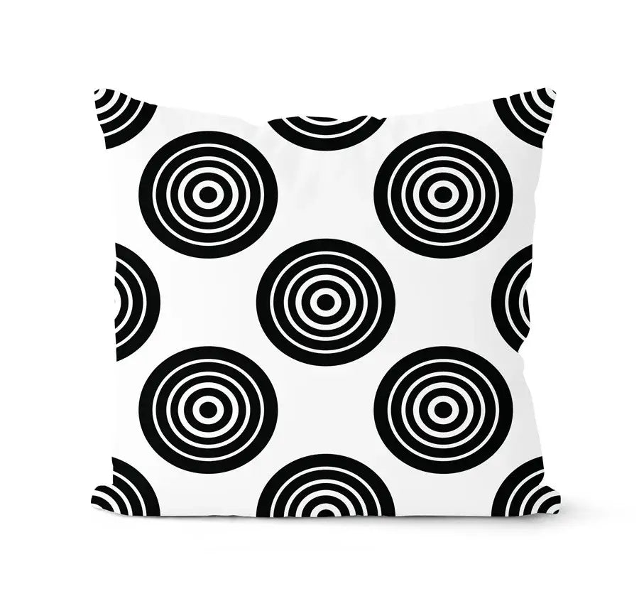 Modern geometric black & white pillowcase set – living room cushion