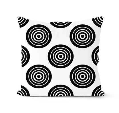 Modern geometric black & white pillowcase set – living room cushion