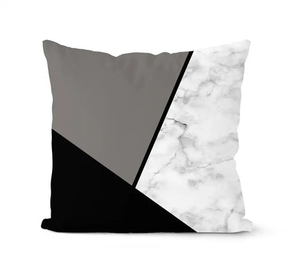Modern geometric black & white pillowcase set – living room cushion