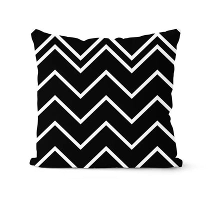 Modern geometric black & white pillowcase set – living room cushion