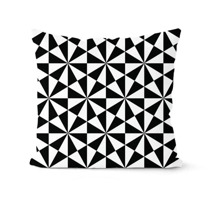 Modern geometric black & white pillowcase set – living room cushion