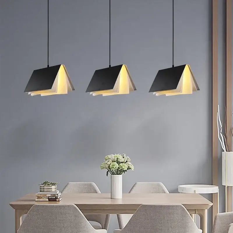 Modern geometric book pendant lamp bedroom lighting