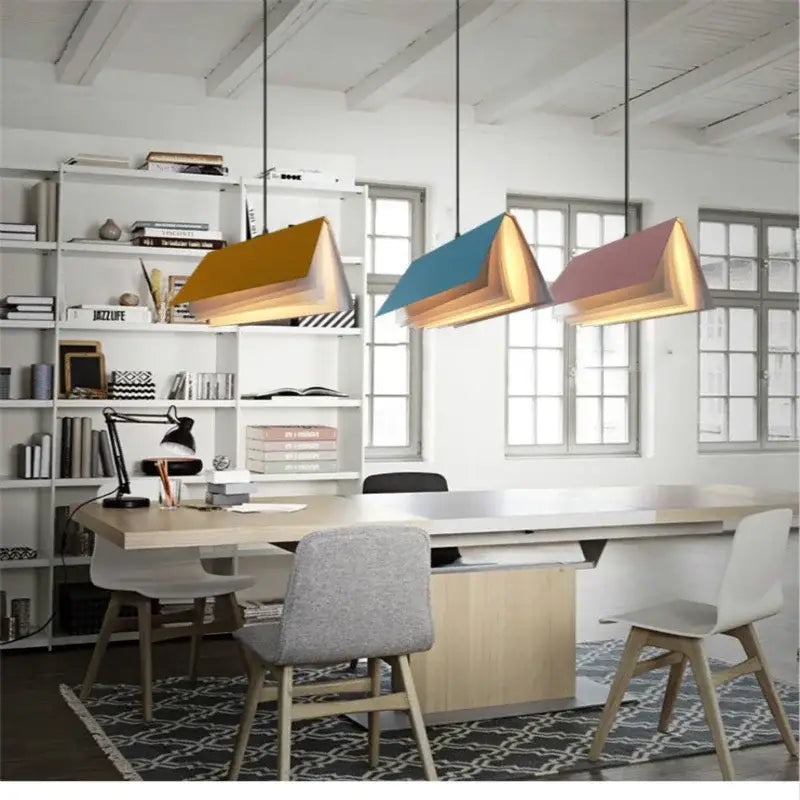 Modern geometric book pendant lamp bedroom lighting