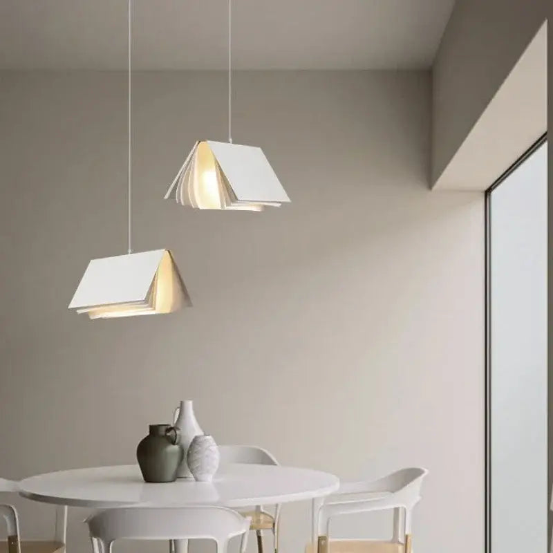 Modern geometric book pendant lamp bedroom lighting