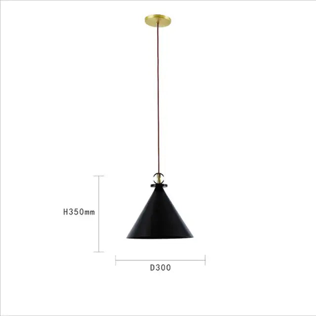 Modern geometric brass & black glass pendant light dining room