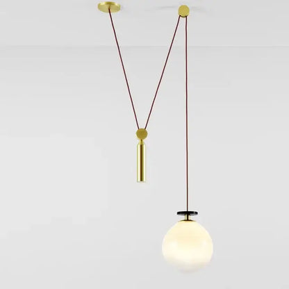Modern geometric brass & black glass pendant light dining room