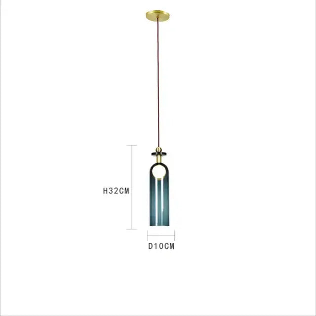 Modern geometric brass & black glass pendant light dining room