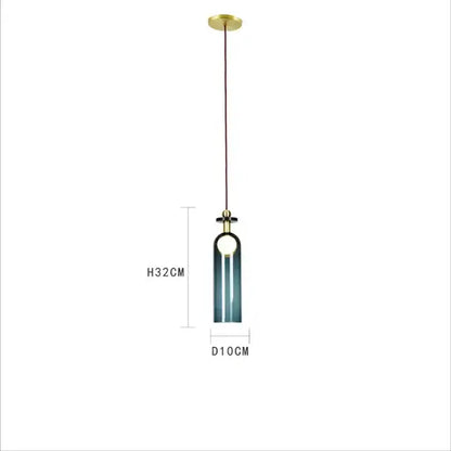 Modern geometric brass & black glass pendant light dining room