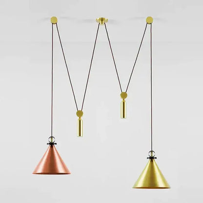 Modern geometric brass & black glass pendant light dining room
