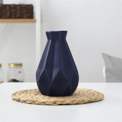 Modern geometric ceramic diamond vase set living room decor