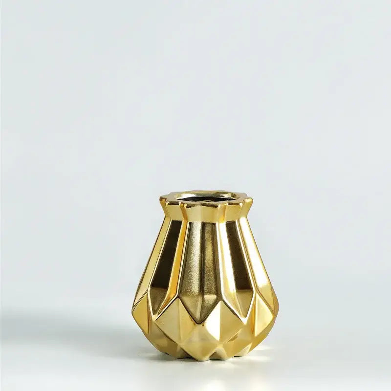 Modern geometric ceramic diamond vase set living room decor