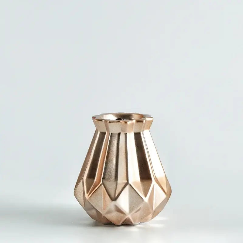 Modern geometric ceramic diamond vase set living room decor