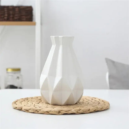 Modern geometric ceramic diamond vase set living room decor