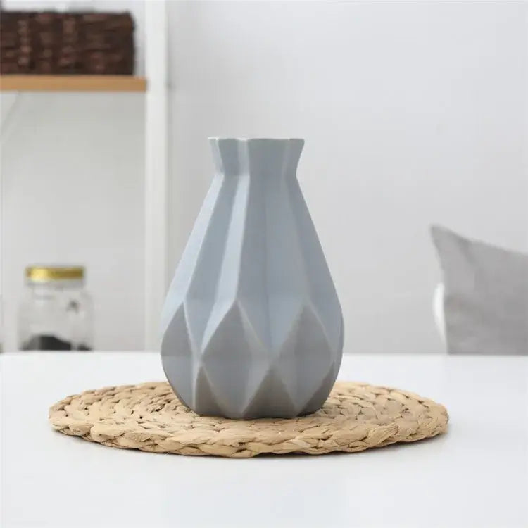 Modern geometric ceramic diamond vase set living room decor