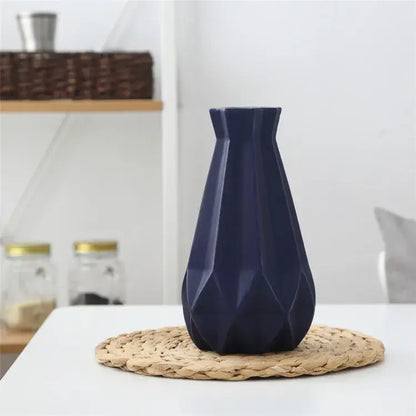 Modern geometric ceramic diamond vase set living room decor