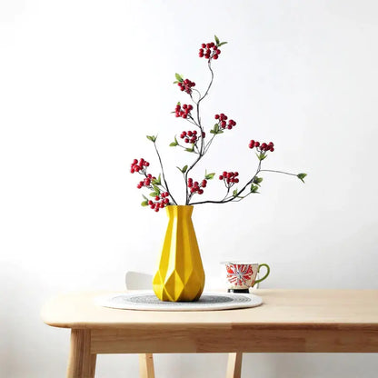 Modern geometric ceramic diamond vase set living room decor