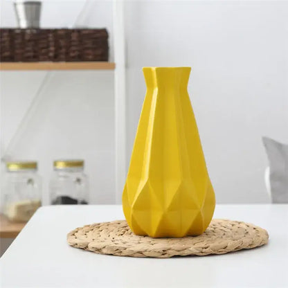 Modern geometric ceramic diamond vase set living room decor