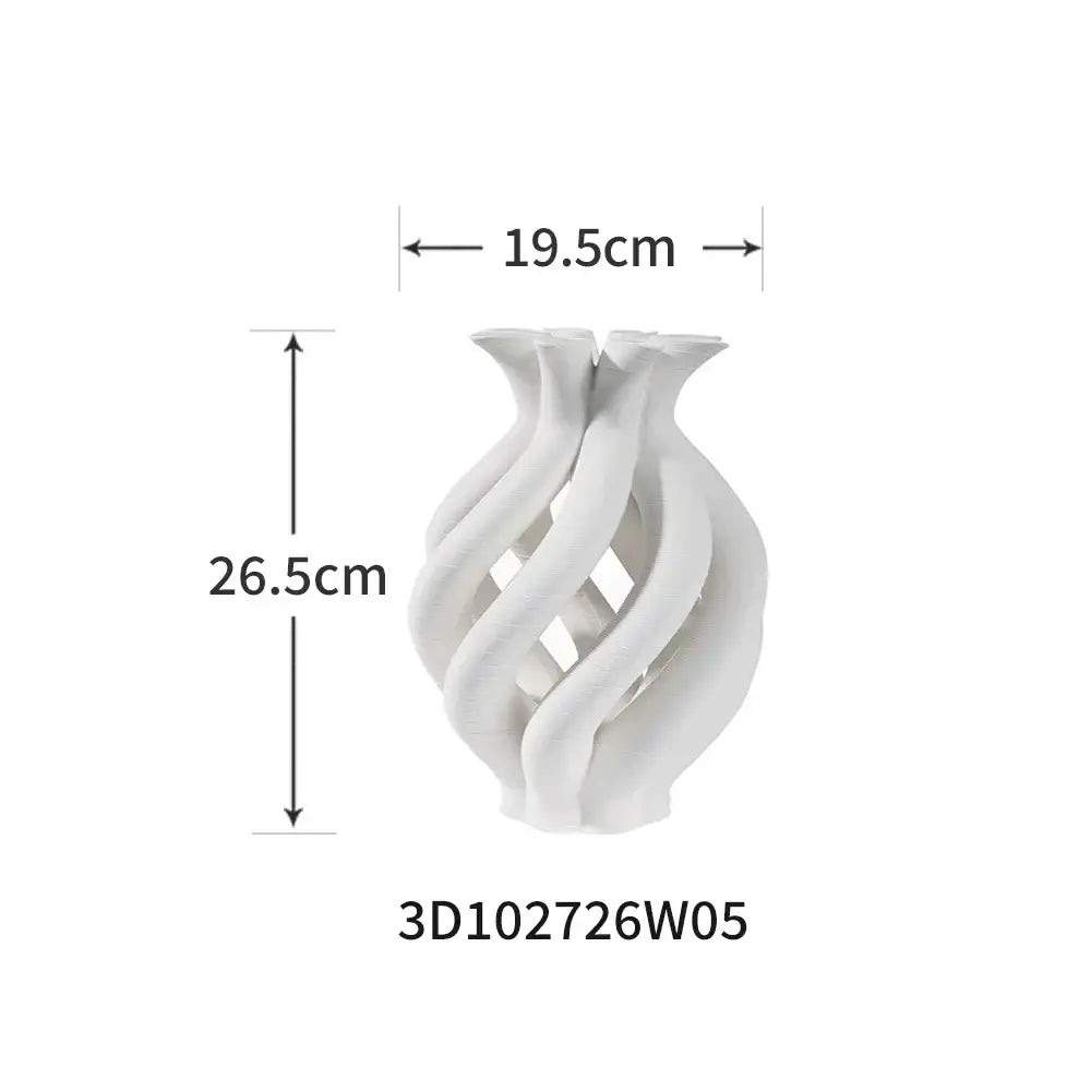 Modern geometric ceramic spiral vase set living room decor