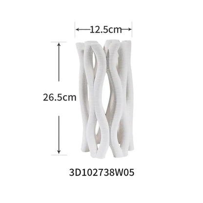 Modern geometric ceramic spiral vase set living room decor