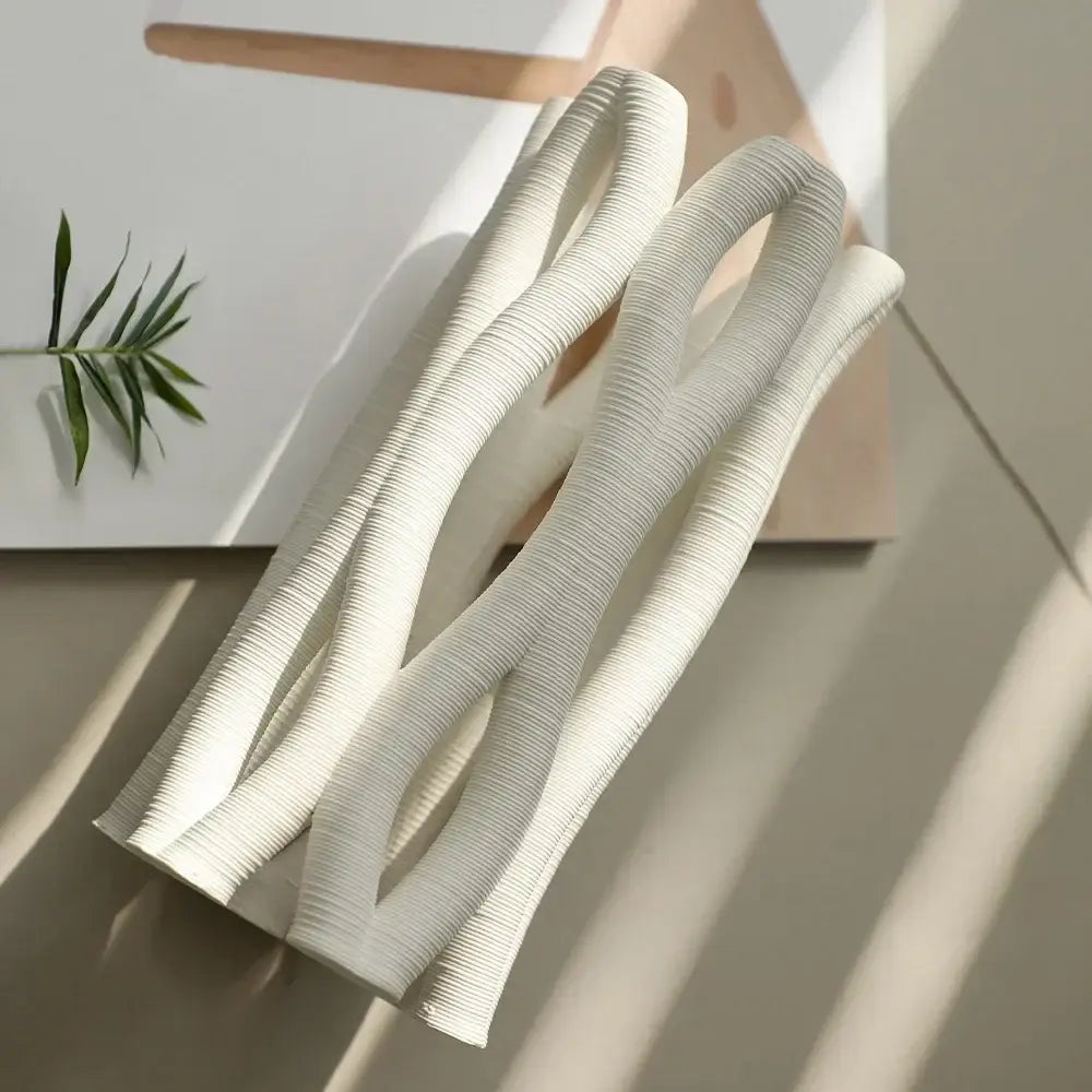 Modern geometric ceramic spiral vase set living room decor