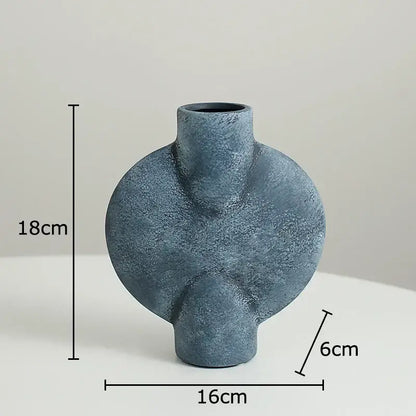 Modern geometric ceramic vase set of 4 living room decor