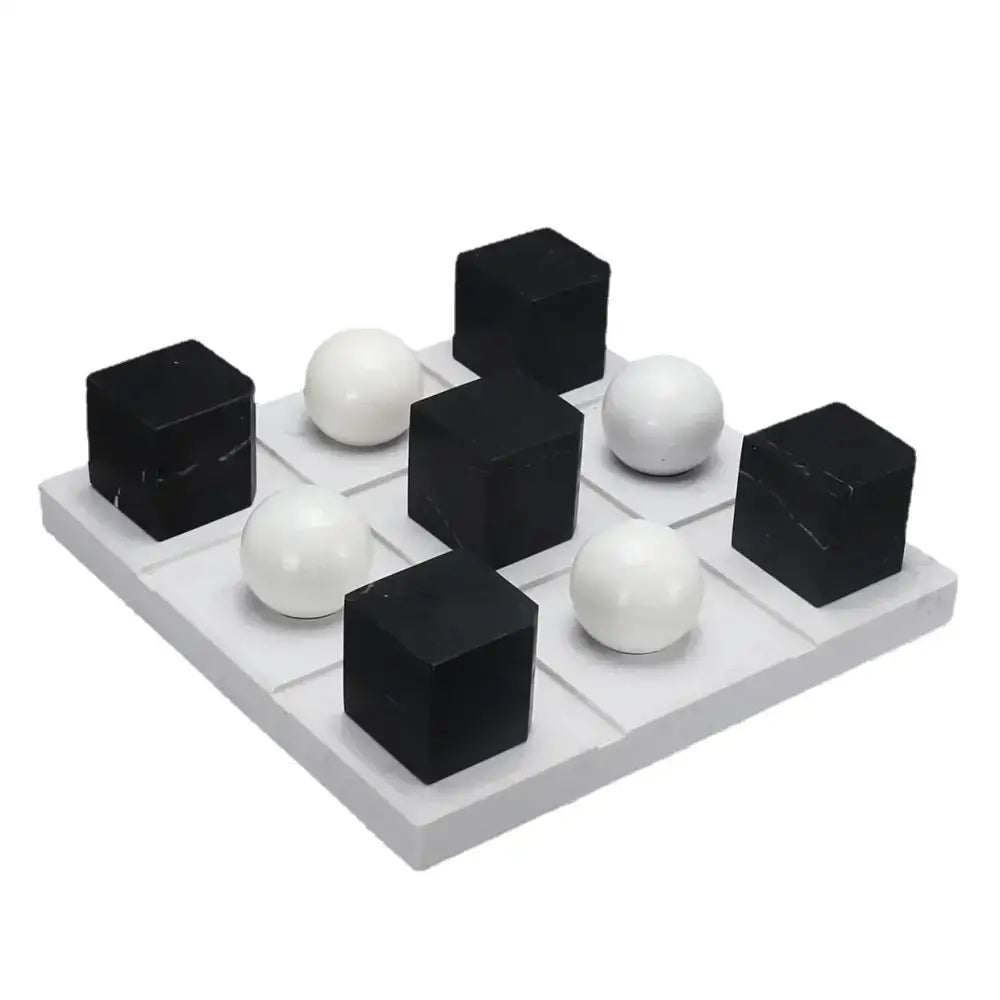 Modern geometric chess ornament set black & white living room decor